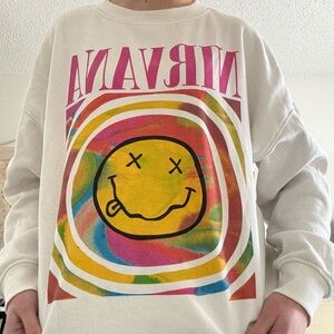 NIRVANA Multicolor Graphic Crewneck Sweater
